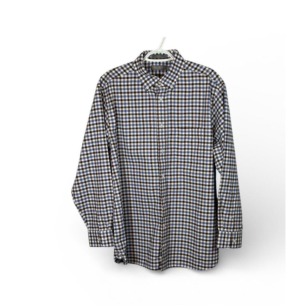 Daniel Cremieux Signature Collection Mens L Long Sleeve Button Down Shirt Plaid